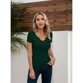 thumbnail image 5 of Women Tops Crew Neck Shirts Short Sleeve Casual Ribbed Slim Fitted T Shirts for Summer, 5 of 8