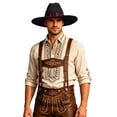 thumbnail image 3 of Rvusndi Cowboy Hat,Cowboy Hat Men Women Wide Brim Western Boho Jazz Hat Summer Beach Hat Lightweight Fedora Sun Hat for Vacation Beach Octoberfest, 3 of 5