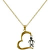 Heart with Boy Sterling-Silver and 18kt Gold-Plated Pendant, 18"