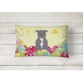 thumbnail image 2 of Carolines Treasures BB6046PW1216 Easter Eggs Staffordshire Bull Terrier Blue Canvas Fabric Decorative Pillow, 12H x16W,, 2 of 3