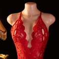 thumbnail image 5 of AESKEIA Women's Elegant Lace Trim Comfort Bodysuit For Women Flattering Contour Fit Lingerie One Piece Red XL, 5 of 8