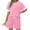 Pink, variant on yievot Womens Summer Two Piece Outfits Short Sets Short Sleeve Lounge Set Crew Neck Top and Shorts Pajamas Casual Outfits