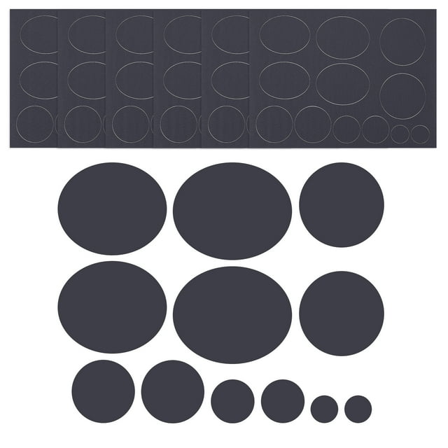 Unique Bargains Down Jacket Patch Nylon Repair Tape, 6 Sheets Self Adhesive Cloth Fabric Patch, Dark Gray, Round Oval
