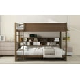 thumbnail image 5 of Queen over Queen Bunk Bed with Storage Cabinets and USB Ports, Antique Wood Color, 5 of 20