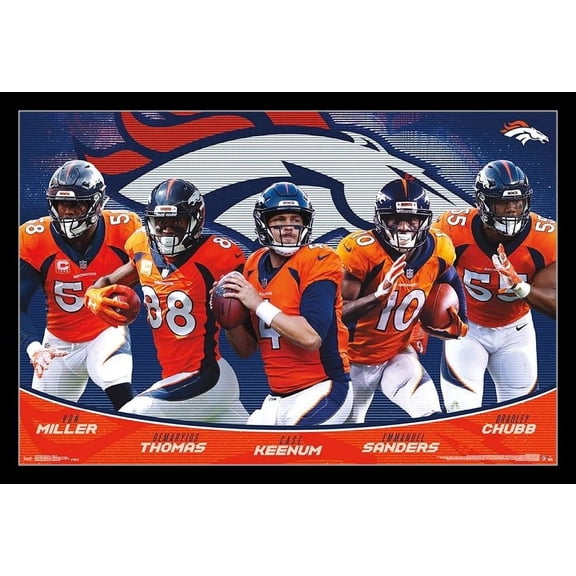 Denver Broncos - Team Laminated & Framed Poster Print (34 x 22)