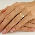 thumbnail image 5 of TimeLe$$ Classics Double Heart Natural Diamond Ring in 10K Yellow Gold (Ring Size 8.5), 5 of 6