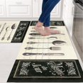 thumbnail image 2 of Kitchen Utensils Rugs Black Kitchen Mats for Floor 2 Piece, Anti Fatigue Floor Mat for Kitchen, Kitchen Floor Mats for in Front of Sink and Kitchen Matt for Standing for Kitchen Decor 17"X30"+17"X47", 2 of 6