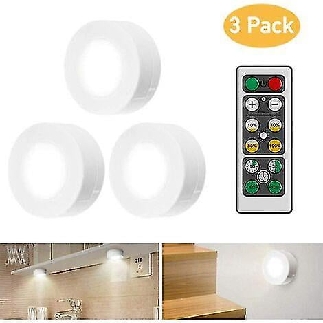 Luces LED para gabinete con control remoto, luces para gabinete, 3 piezas de luces para gabinete, luces LED de noche, luces para gabinete, luces LED para gabinete para dormitorio, armario, W