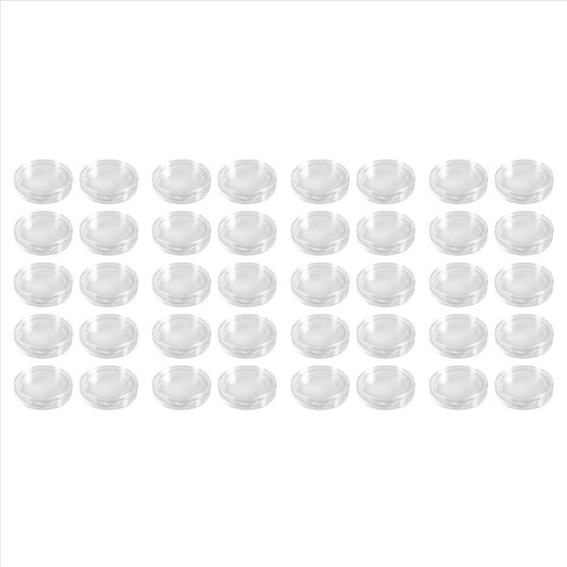 40 Pzs Caja De Monedas De Plastico Transparente Redonda Pequena 40mm
