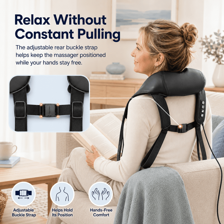 Shiatsu Neck Massager with Heat and Deep Tissue Kneading photo 3