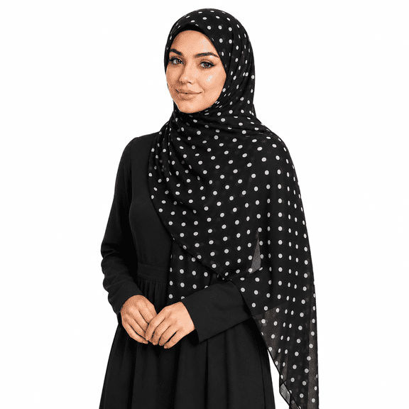 BABOMAREON Polka Dot Print Shawls and Wraps for Womens Hijab Scarf Beach Scarves Sunscreen Head Shawls