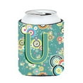 thumbnail image 1 of Carolines Treasures CJ2015-UCC Letter U Circle Circle Teal Initial Alphabet Can & Bottle Hugger, 1 of 1
