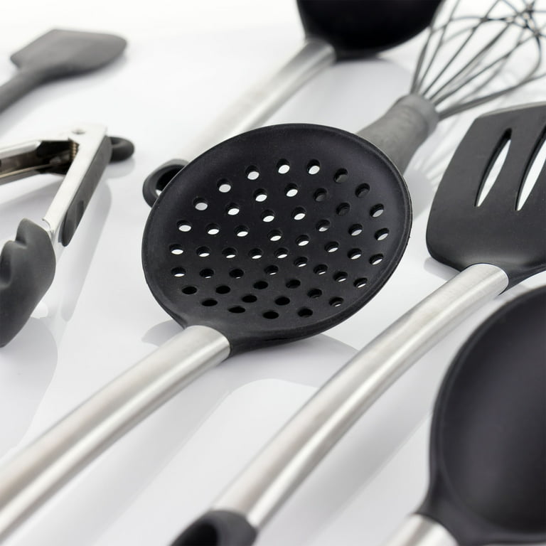 Gray Silicone and Stainless Steel Cooking Utensils (Set of 14) Gray Silicone and Stainless Steel Cooking Utensils (Set of 14)