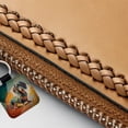 thumbnail image 3 of Dachshund Dog Contemporary Art Faux Leather Square Keychain, 3 of 7