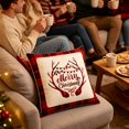 thumbnail image 7 of PiGOGI Christmas theme Pillow Covers Festive Throw Pillow Cases Xmas Decorative Cushion Covers Soft Washable for Sofa Bedroom Polyester, 7 of 7