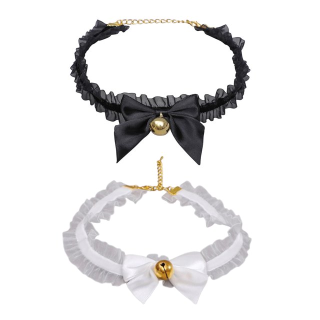 Bienvenido Gargantilla de encaje con campana, bonitos collares de gargantilla para mujer, cuello de campana con lazo de encaje Sexy