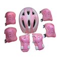 thumbnail image 2 of Juego de 7 piezas de protección para casco de bicicleta para niños, coderas, rodilleras, equipo de patinaje, casco de monopatín para montar en rosa, 2 of 8