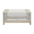 thumbnail image 2 of Woven Padded Rectangular Ottoman with Wooden Base, Gray, 2 of 5