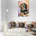 thumbnail image 3 of Designart Brown Dog Watercolor - Abstract Throw Pillow - 12x20, 3 of 5