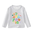 thumbnail image 4 of Girls T Shirts Kids Unisex Number Print Long Sleeve Pullover Sweater Casual Girls Clothes White 13-14 Years, 4 of 4