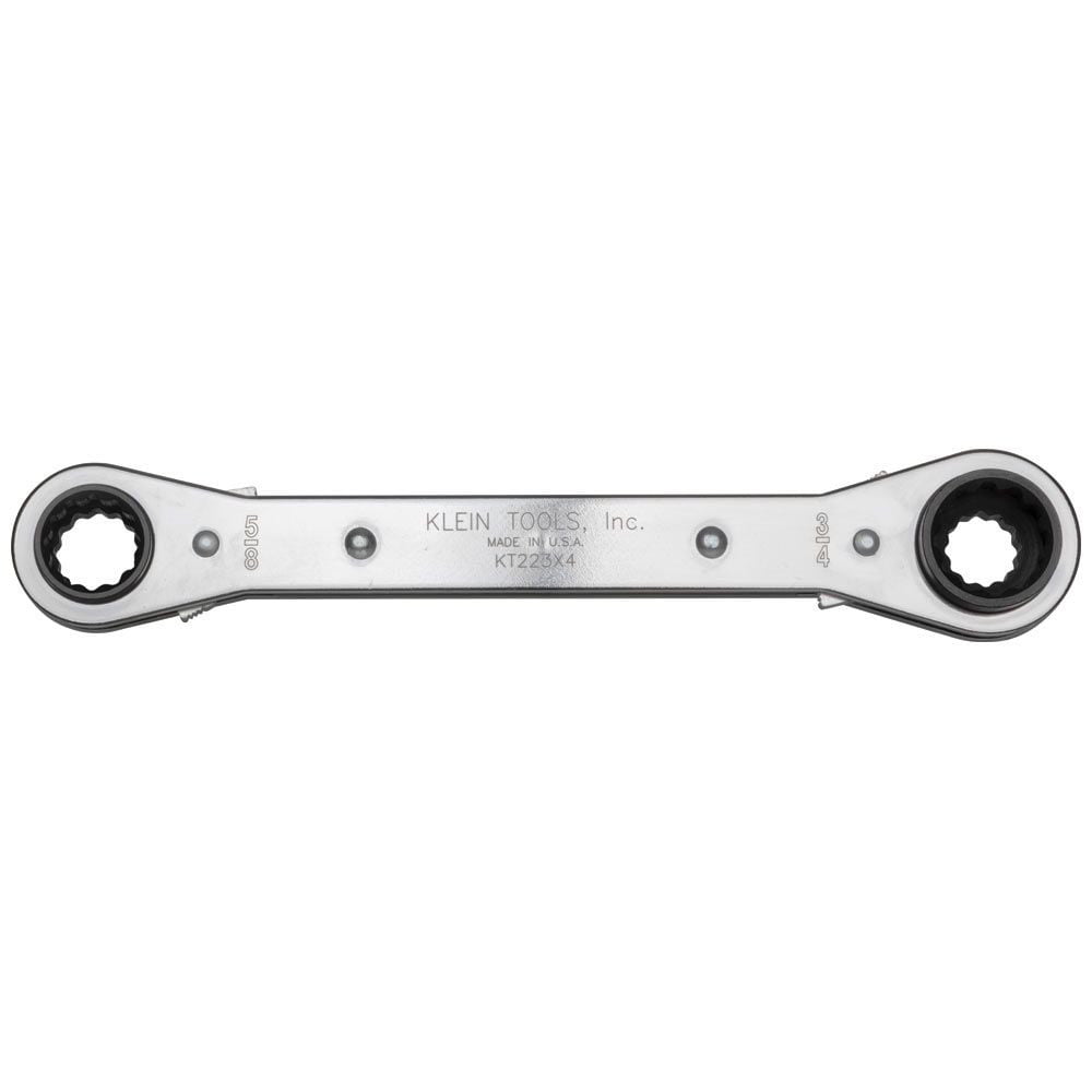 Klein Tools KT223X4 4-in-1 Lineman's Ratcheting Box Wrench