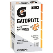 Gatorade, Gatorlyte Rapid Rehydration Electrolyte Beverage Powder, Cherry Lime, 0.52 oz Packets, 6 Pack, Drink Mix