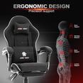 thumbnail image 4 of JONPONY Gaming Chair,400LBS Fabric Gamer Chair with footrest for Adults, High Back Ergonomic Computer Game Chair with Adjustable Headrest and Lumbar Support,Black, 4 of 9
