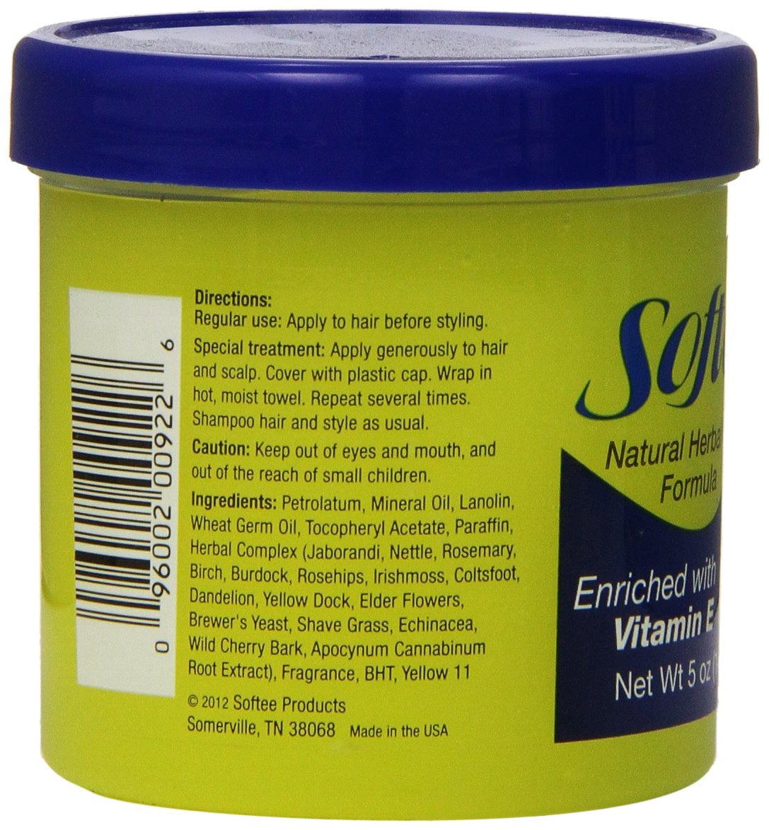 Softee Hair Food with Vitamin E 5 oz (Pack of 6)