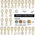 thumbnail image 4 of Pendientes de aro chapados en oro de 18 quilates con circonita cúbica pavimentada, pendientes de aro Huggie con iniciales Az 26, pendientes de abalorios con letras personalizados, pequeños colgantes m Feliz Sencillez, 4 of 5