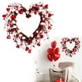 thumbnail image 2 of SSNTSY Valentine's Day Love Wreath, Artificial Heart Berry Wreath, Valentines Day Wreath with Red White Pink Heart Shaped Berries for Front Door Decor, 2 of 8