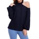 thumbnail image 1 of ICHUANYI liquidación mujer Casual manga larga suelta sólido cuello redondo medio y largo Tops sudaderas mujer blusa ICHUANYI WER202308230349, 1 of 6