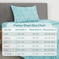 thumbnail image 5 of Lux Decor 3 Piece Twin Sheet Set, Brushed Microfiber Paisley Printed Bed Sheet Set with up to 16" Deep Pocket Fitted Sheet, Flat Sheet & Pillowcase - Easy Care (Blue), 5 of 9