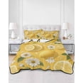 thumbnail image 2 of Quilt King Size Bedding Set, Yellow Lemon Summer Reversible Summer Quilt 3 Pieces, Farmhouse White Daisy Flowers Lightweight Bedspreads Coverlets with 2 Pillow Shams for All Seasons, 2 of 5
