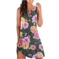 thumbnail image 2 of SMihono Robe d'Été Grande Taille pour Femmes 2023 Mode Aguichant Vintage à Col Rond Sans Manches Imprimée Robes Rondes, 2 of 5