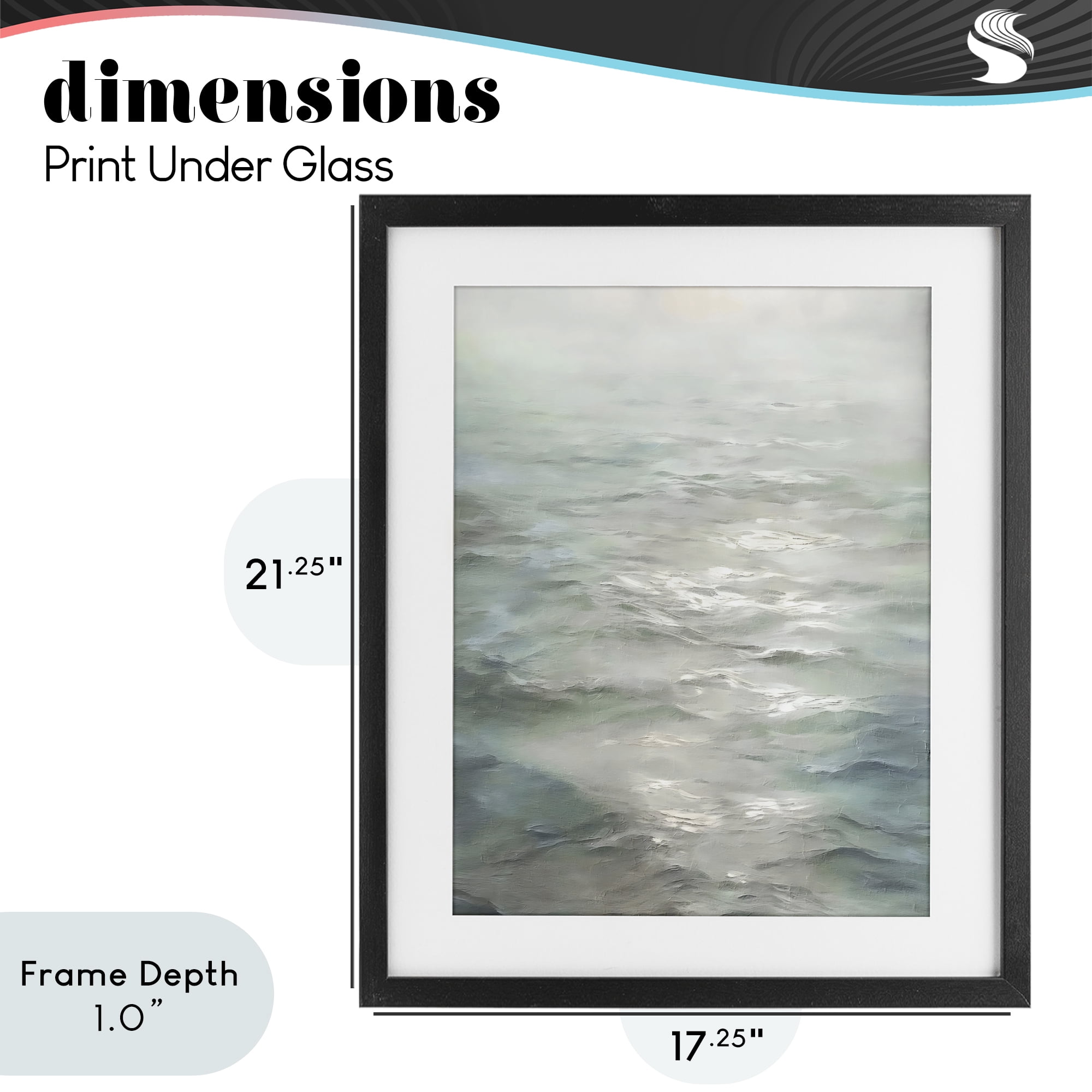 Stupell Industries Shallow Reflections on Sea Black Framed Print Under Glass, design by Riley B