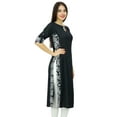 thumbnail image 2 of Bimba Women Plain Black Kurta Straight Rayon Kurti Casual Wear Chic Tunic, 2 of 6