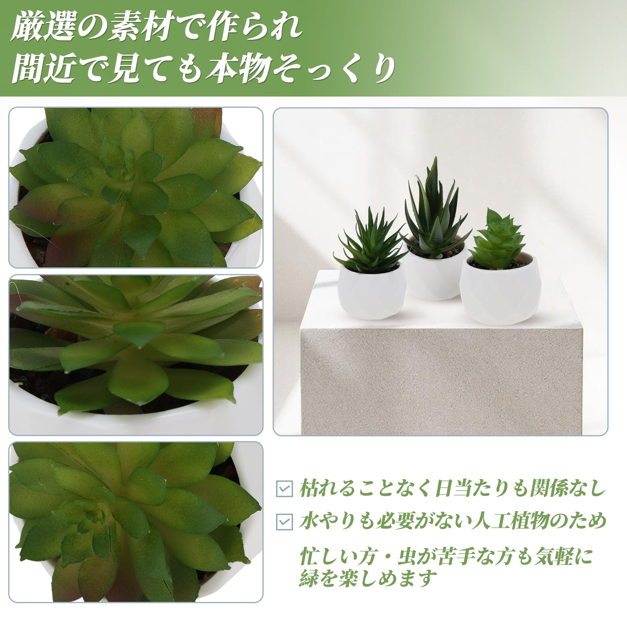 Unique Bargains Fake Succulent Plant Office Desk Decor Accessories Plant Type 3