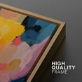 thumbnail image 4 of IDEA4WALL Framed Canvas Print Pastel Blue, Orange & Pink Paint Strokes Abstract Shape Wall Art Modern Artwork Decor Bohemian Colorful Chic for Living Room, Bedroom - Natural 16"x24", 4 of 5