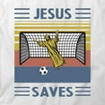 thumbnail image 2 of Jesus Saves Soccer T-Shirt | Religious Christian White Tee Gift, 2 of 5