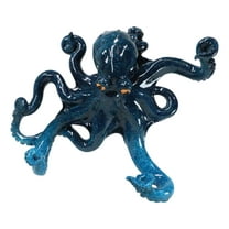 Nautical Marine Blue Giant Octopus Multi Point Tentacles Wall Hooks Sculpture
