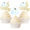 thumbnail image 1 of Calabaza Oh Baby Cupcake Toppers Otoño Calabaza Cupcake Picks Calabaza Temática Baby Shower Cumpleaños Acción De Gracias Halloween Fiesta Pastel Decoración Suministros - Juego De 24 (Azul Bebé), 1 of 5
