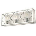 thumbnail image 2 of Hunter - Gablecrest 3-light Distressed White, Medium Size Vanity Light, Dimmable, Transitional Style, for Bedrooms, Dining, Living Rooms - 19397, 2 of 8