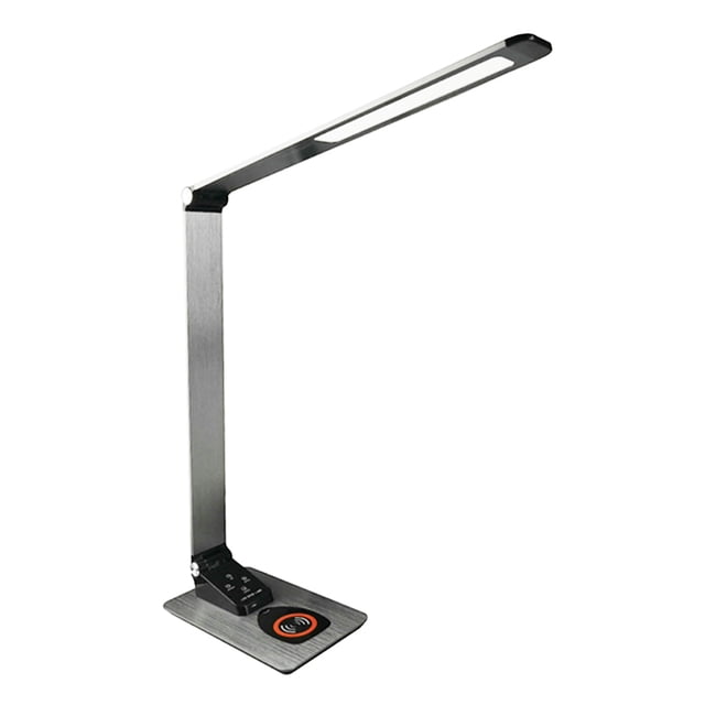 Lámpara de Escritorio AMORETO en Aluminio con Luz LED y carga inalámbrica para celulares