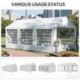 thumbnail image 3 of White Pop Up Party Tent 10' X 20' Heavy Duty Large Canopy Tent with Sidewalls, Carry Bag & Sand Bags, UV30+ Sun Shade Shelter for Weddings, Parties, BBQ, Outdoor Events, 3 of 9