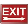 JESSUP GLO BRITE EG-7520-F-102-RN Exit Right Arrow,Red ON PL,14"x10"