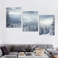 thumbnail image 4 of Shadudu Snowy Landscape Trees Mountains Canvas Wall Decor Triptych Modern Prints 3 Pieces Set for Living Room Bedroom Office 12"x16"x3pcs, 4 of 6