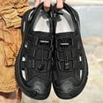 thumbnail image 7 of Hicooer GOOHIK Mens Closed Toe Sandals, Sport Sandals Casual Leather Handmade Sandals Adjustable Fisherman Beach Sandals For Outdoor Walking Driving Black, 7 of 7
