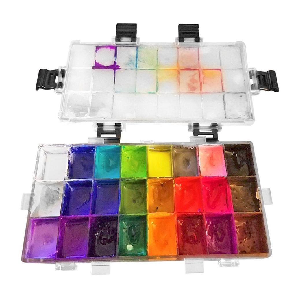 12/24Grid Watercolor Palette Empty Palette Painting Paint Tray for Acrylic  P_m$