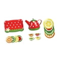 thumbnail image 2 of Juego de té pequeño para niña, juego de fiesta de té, juego de rol, juguete para juego de imitación, juego de tazas de tetera para niños de 3, 4, 5 y Rojo, 2 of 8