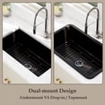 thumbnail image 5 of Black 32" Fireclay Dual Mount Rectangle Kitchen Sink with Bottom Grid and Basket Strainer 69Lb, 5 of 7